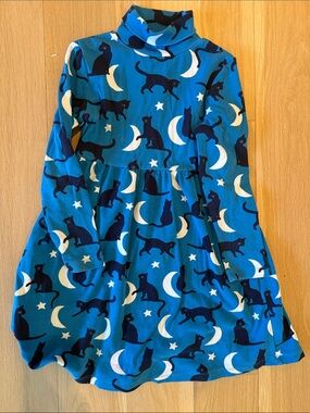 Mini Boden Blue Cat & Moon Turtleneck Nightgown